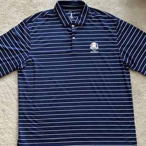Ryder Cup PGA Fairway and Greene Ryder Cup Medina Navy Striped Men's Golf Polo
